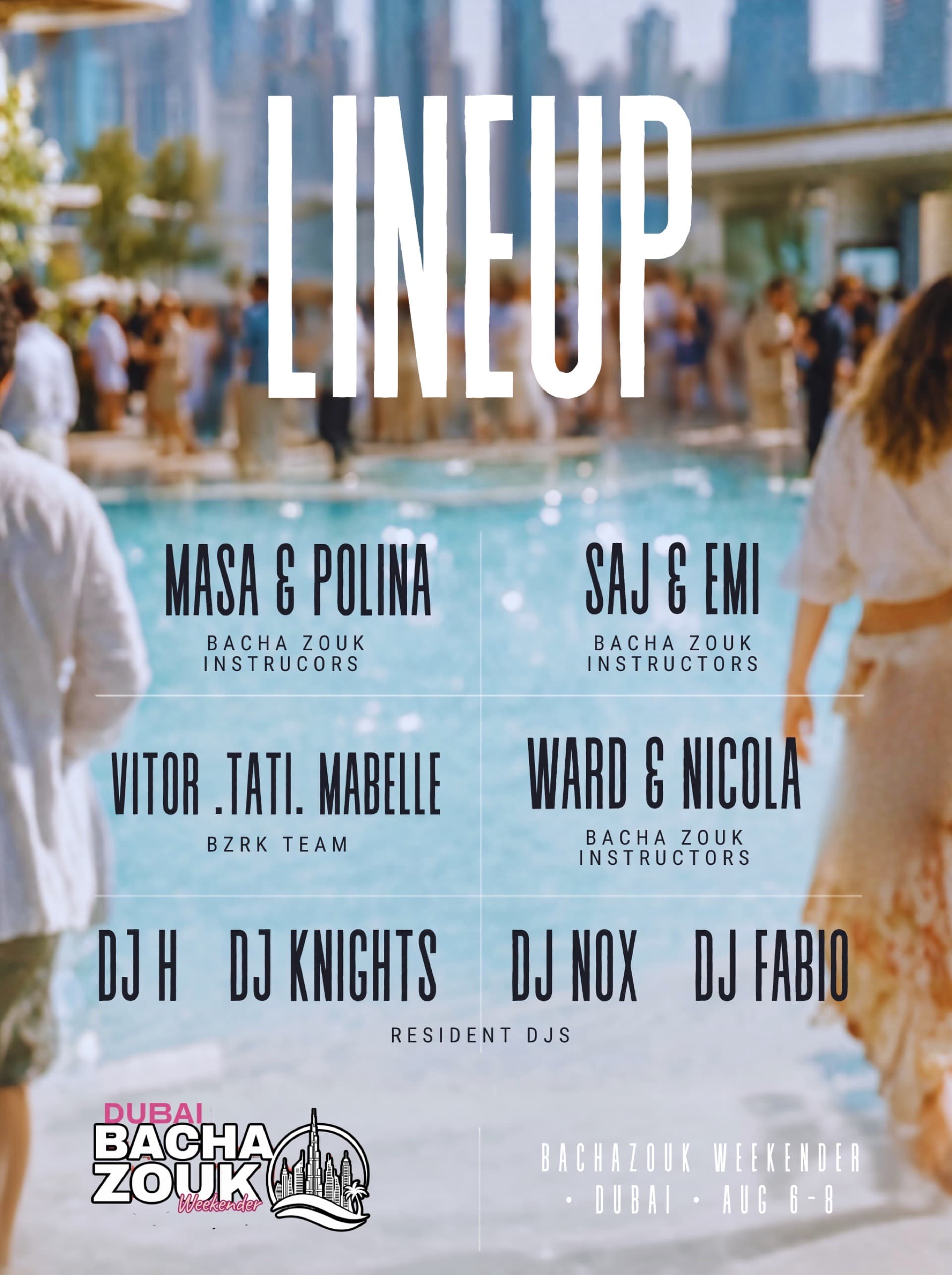 Poolside crowd at a Latin Crazy Tribe event